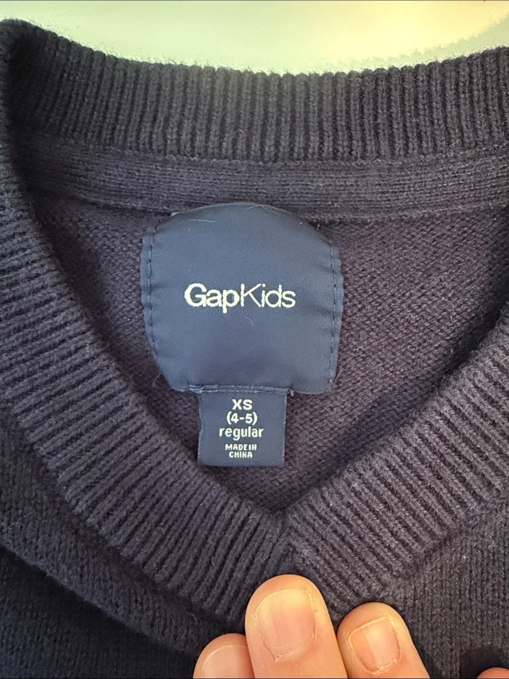 GAP Boys Dark Navy V-Neck Sweater